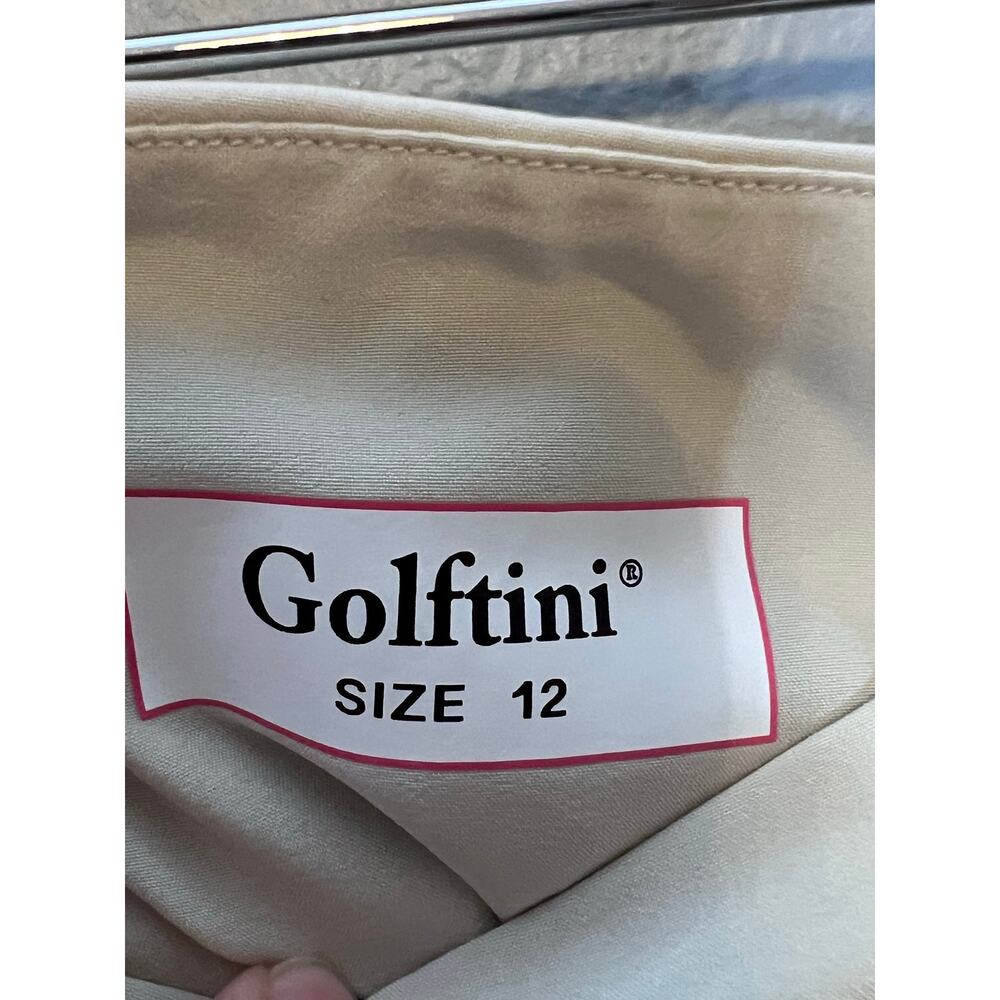 Golftini Women’s Sz 12 Ruffled Pleated Golf Skirt Skort Beige Cream Preppy Luxe - Picture 8 of 10